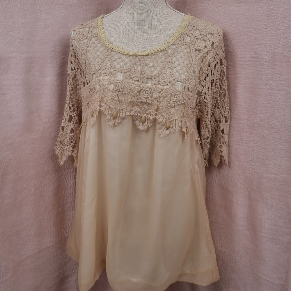 Pretty Angel All About Me Lace Chiffon Top